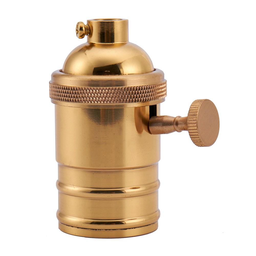 One-Way On-Off Turn Knob Brass Light Socket